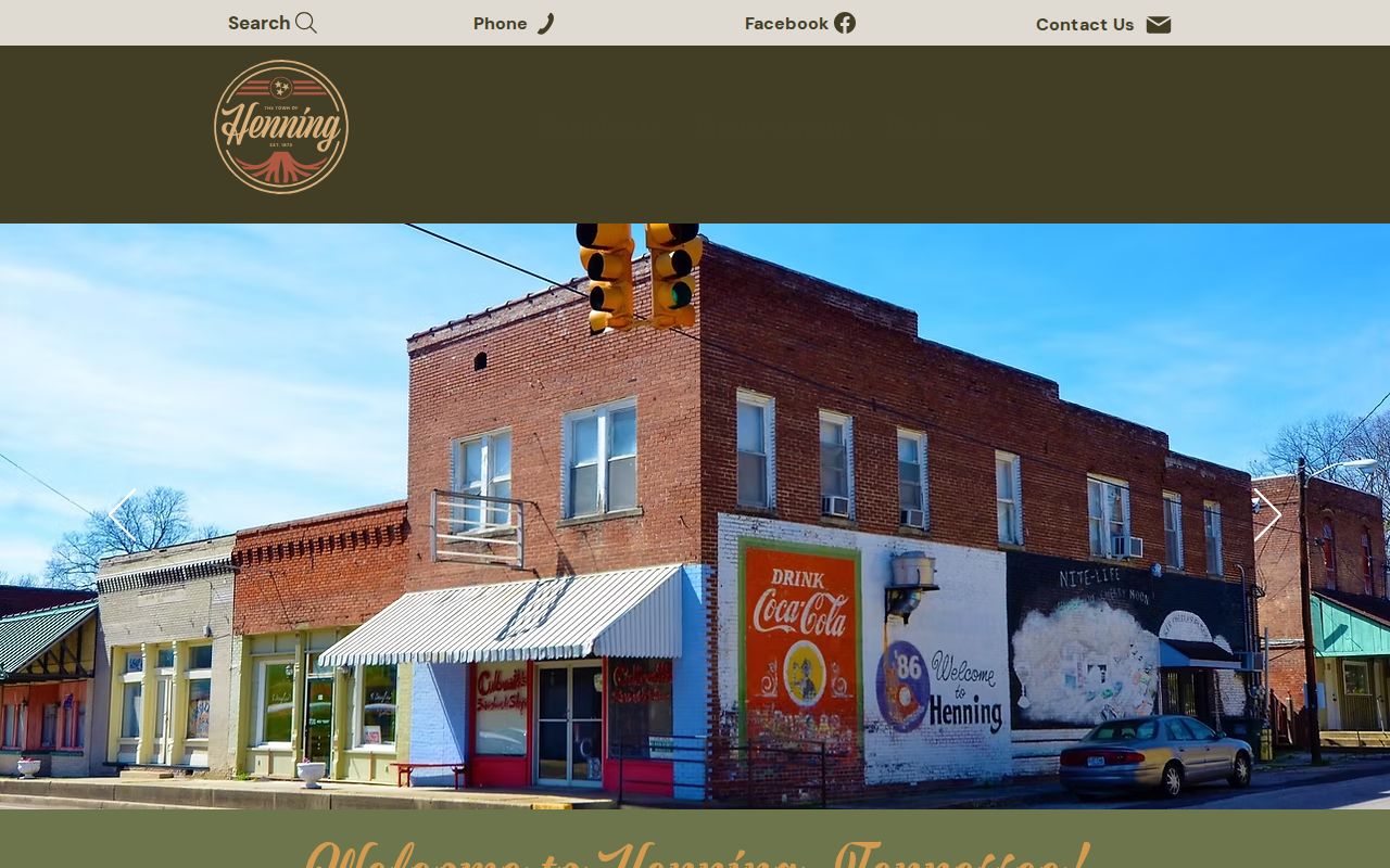Current Town of Henning website and notice feed